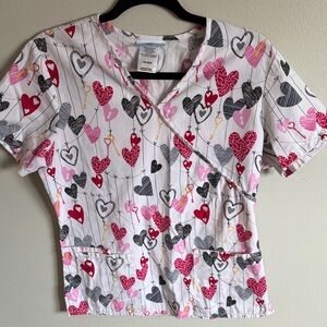 Valentines Day Scrub Top